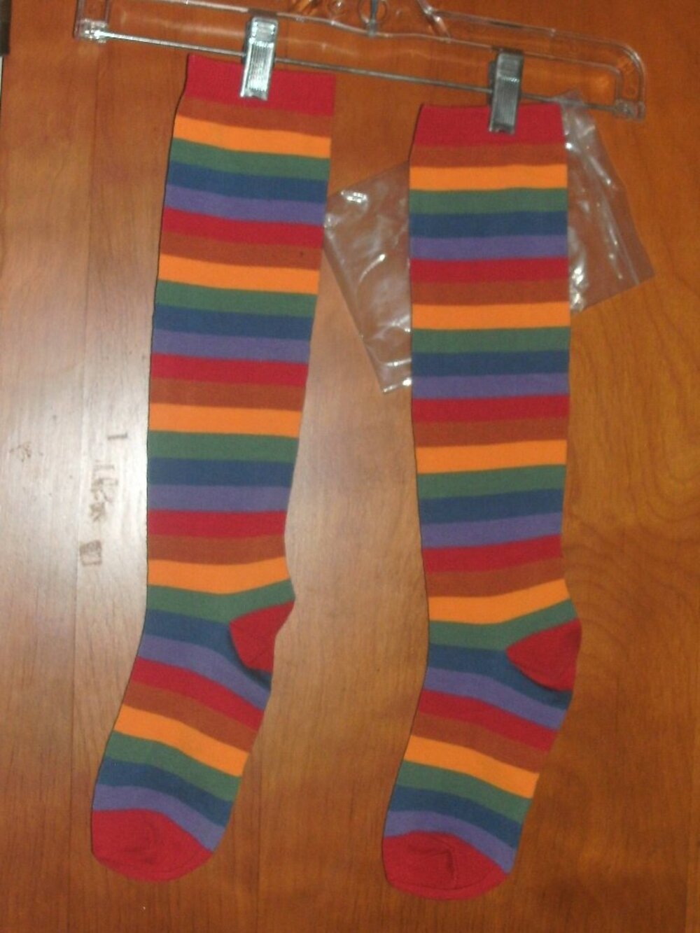 ~ NEW Rainbow Striped Colorful Knee Hi Socks Pride Cosplay Halloween Costume ~